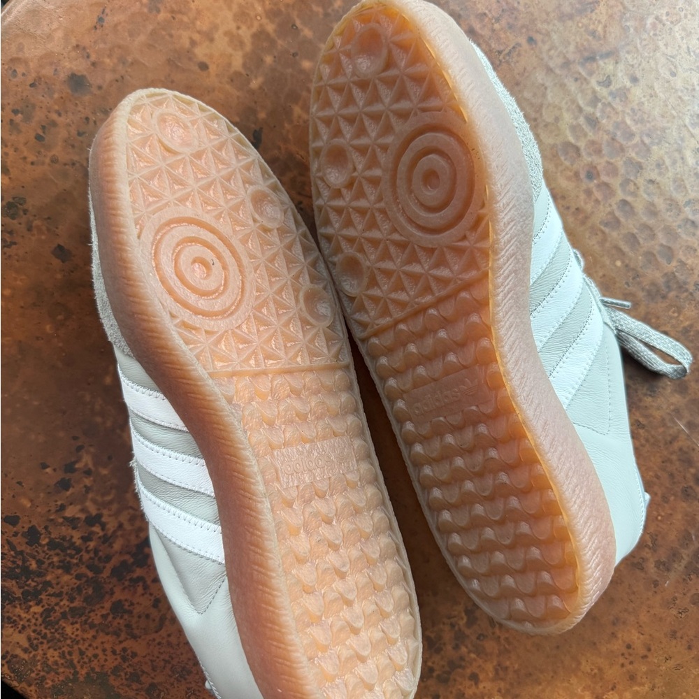 adidas Samba Leather & Suede Sneakers in Light Gray and White - Picture 3 of 6